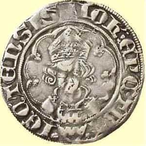 Coin with an image of John of Arkel, bishop of Utrecht. Source: nederlandsemunten.nl