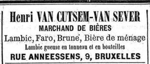 In 1893, this beer trader sold gueuze in barrels and in bottles. Source: Le Peuple 22-1-1893.