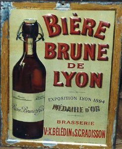 One of the last publicity signs for Lyon's brown beer. From: Romain Thinon, Un îlot brassicole. 