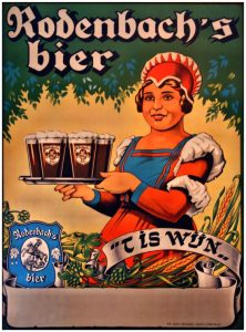 'It's wine!' 'Big Bertha' promoting Rodenbach's beer. Source: Erfgoedbank Midden-West.