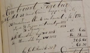 A brew of 'Faro bier', recorded on 3 November 1825 at the Scheepje brewery in Haarlem (The Netherlands). It was then brewed separately and not blended from lambic. Note the usage of fresh Flemish hops from the same year. Source: Archives of North Holland.